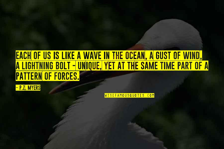 Alpaeus Quotes By P.Z. Myers: Each of us is like a wave in Alpaeus Quotes By P.Z. Myers: Each of us is like a wave in