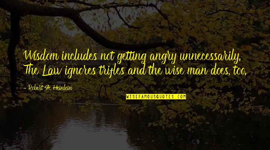 Alpert Abstract Quotes By Robert A. Heinlein: Wisdom includes not getting angry unnecessarily. The Law