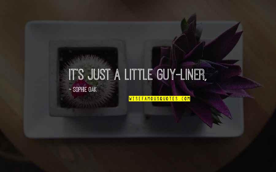 Alpes Inox Quotes By Sophie Oak: It's just a little guy-liner, Alpes Inox Quotes By Sophie Oak: It's just a little guy-liner,