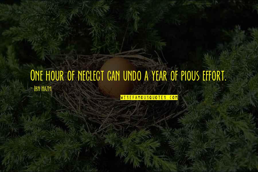 Alpha Phi Omega Inspirational Quotes By Ibn Hazm: One hour of neglect can undo a year