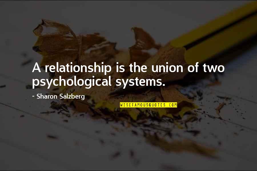 Alphabet Song Quotes By Sharon Salzberg: A relationship is the union of two psychological