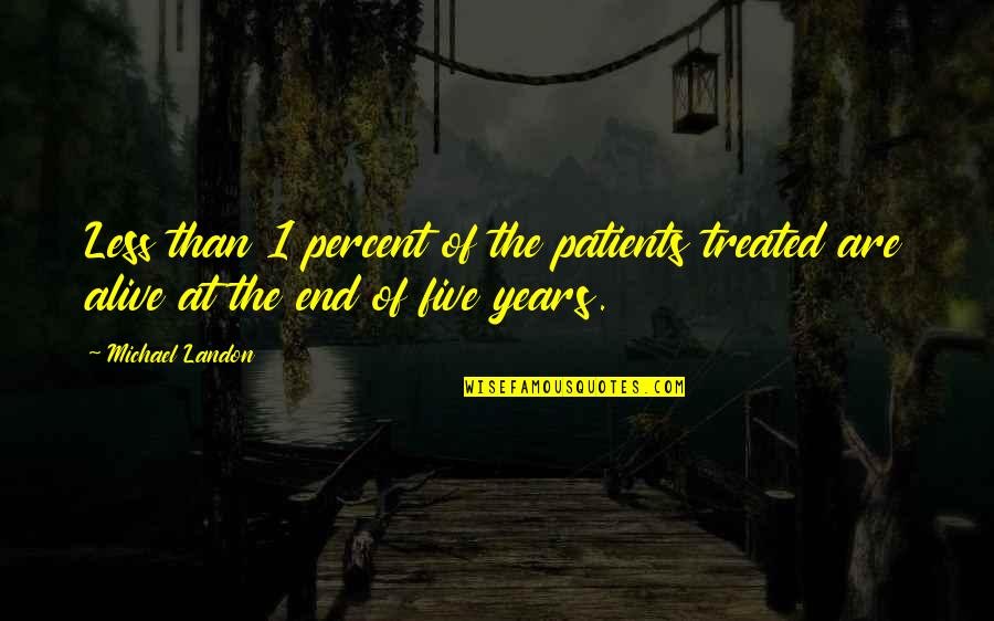 Alphaing Quotes By Michael Landon: Less than 1 percent of the patients treated