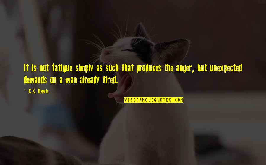 Already Tired Quotes By C.S. Lewis: It is not fatigue simply as such that