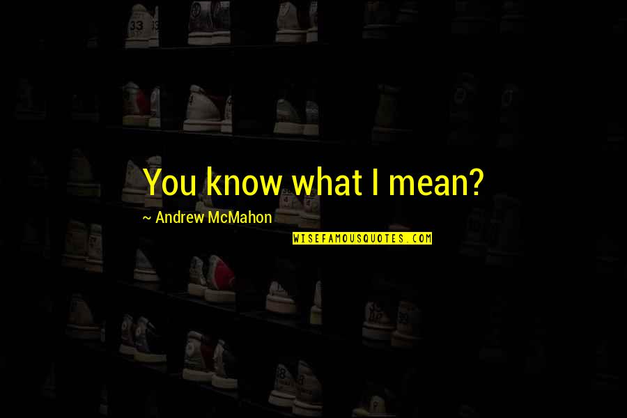 Alsjeblieft Dutch Quotes By Andrew McMahon: You know what I mean? Alsjeblieft Dutch Quotes By Andrew McMahon: You know what I mean?