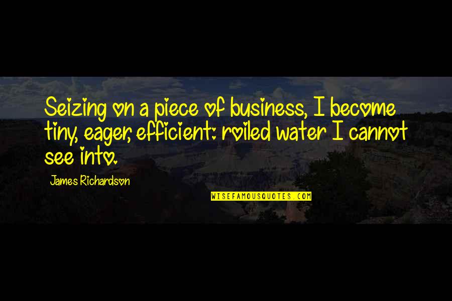 Alsoflo Quotes By James Richardson: Seizing on a piece of business, I become
