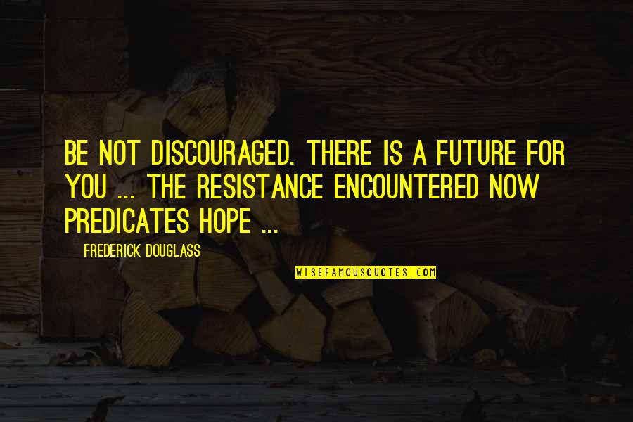 Altamura Cabernet Quotes By Frederick Douglass: Be not discouraged. There is a future for