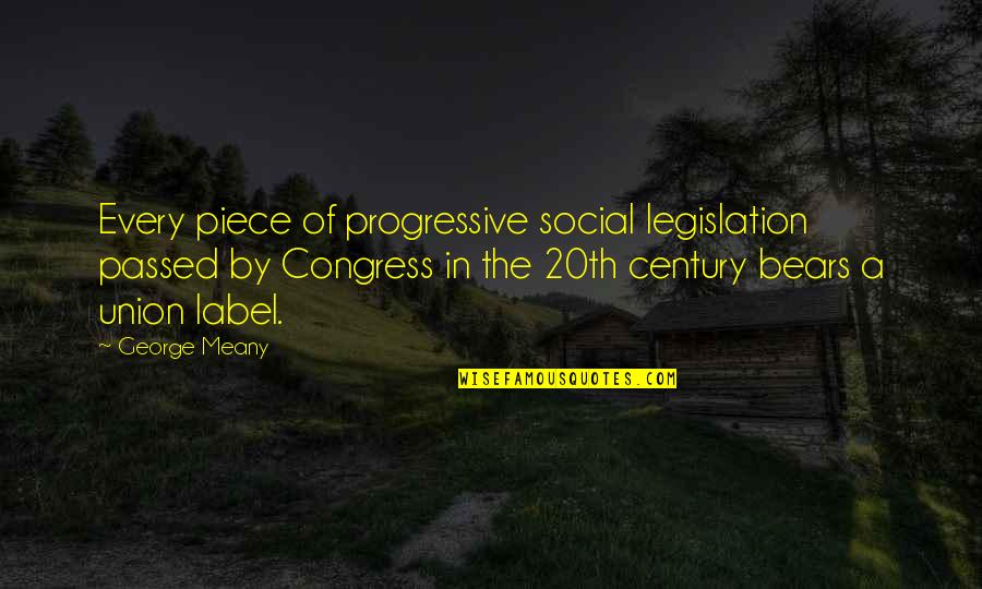 Altar Of Repose Quotes By George Meany: Every piece of progressive social legislation passed by