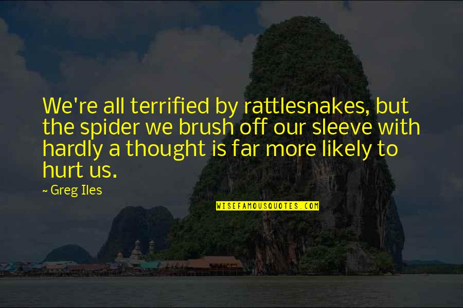 Altares De Semana Quotes By Greg Iles: We're all terrified by rattlesnakes, but the spider