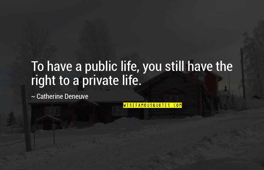 Alteramed Quotes By Catherine Deneuve: To have a public life, you still have