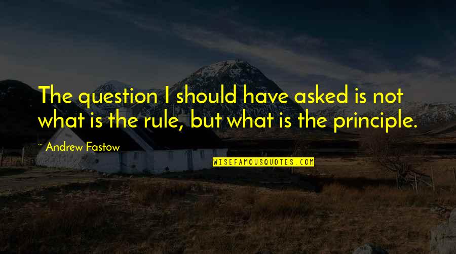 Alternativ Quotes By Andrew Fastow: The question I should have asked is not