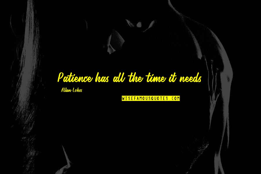Altimeter Quotes By Allan Lokos: Patience has all the time it needs.