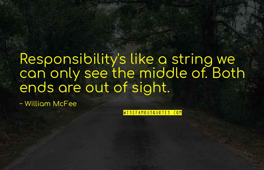 Altitude Of Success Quotes By William McFee: Responsibility's like a string we can only see