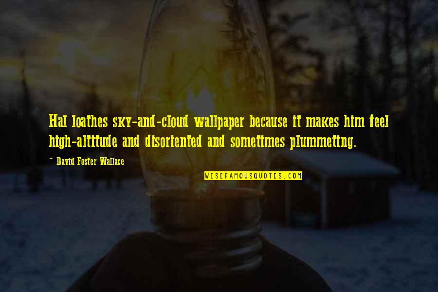 Altitude Quotes By David Foster Wallace: Hal loathes sky-and-cloud wallpaper because it makes him Altitude Quotes By David Foster Wallace: Hal loathes sky-and-cloud wallpaper because it makes him