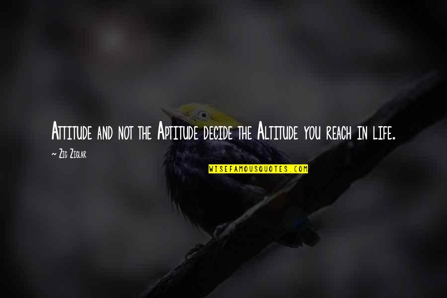 Altitude Quotes By Zig Ziglar: Attitude and not the Aptitude decide the Altitude