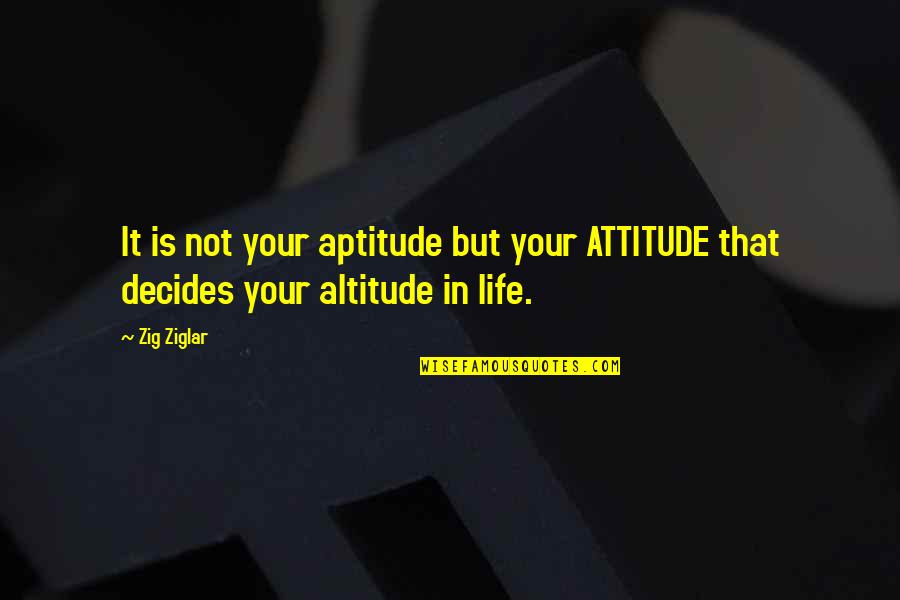 Altitude Quotes By Zig Ziglar: It is not your aptitude but your ATTITUDE