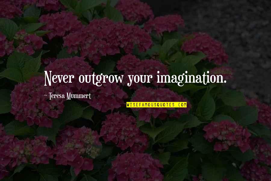 Altitudinea Muntii Quotes By Teresa Mummert: Never outgrow your imagination.