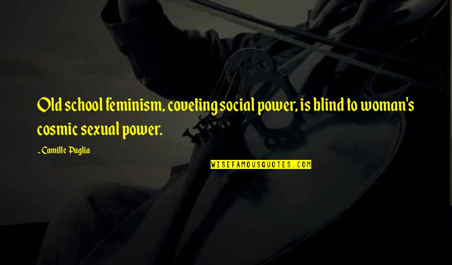 Altrettanto Quotes By Camille Paglia: Old school feminism, coveting social power, is blind