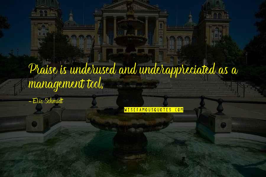 Altrove Coron Quotes By Eric Schmidt: Praise is underused and underappreciated as a management