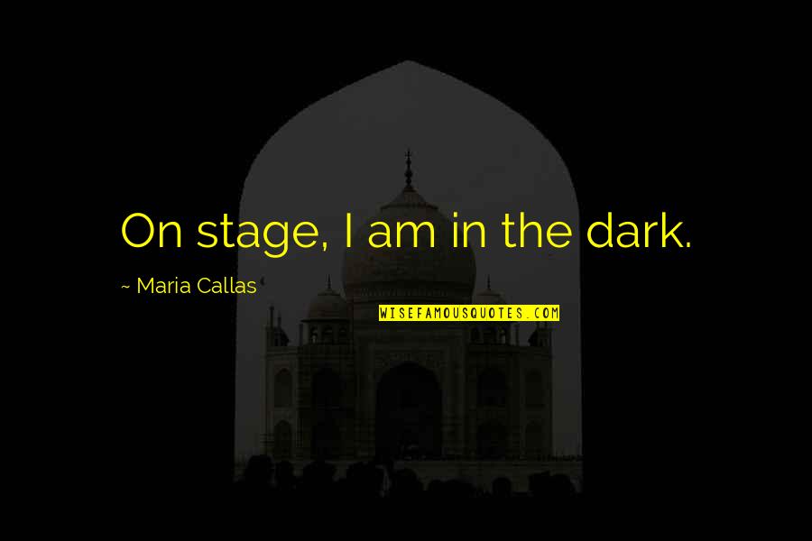 Altruism Book Quotes By Maria Callas: On stage, I am in the dark.