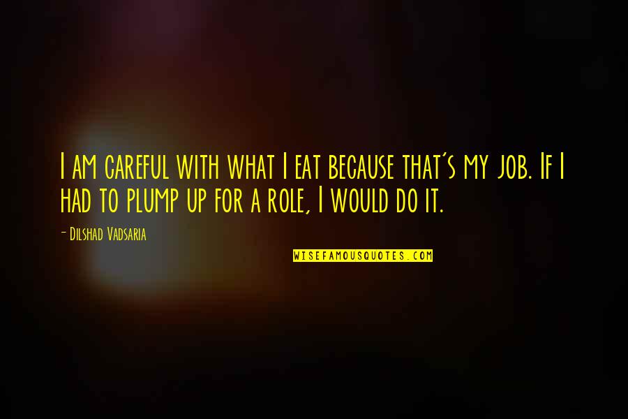 Altruition Quotes By Dilshad Vadsaria: I am careful with what I eat because