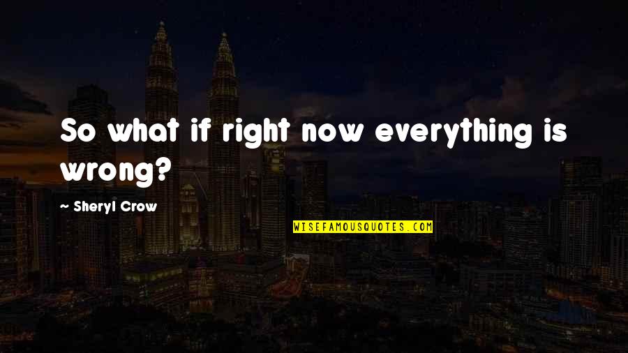 Alucinado Nengo Quotes By Sheryl Crow: So what if right now everything is wrong?