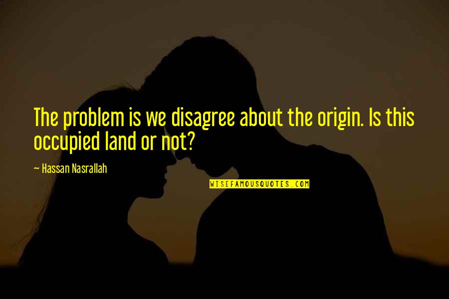 Alucinando Pel Cula Quotes By Hassan Nasrallah: The problem is we disagree about the origin.