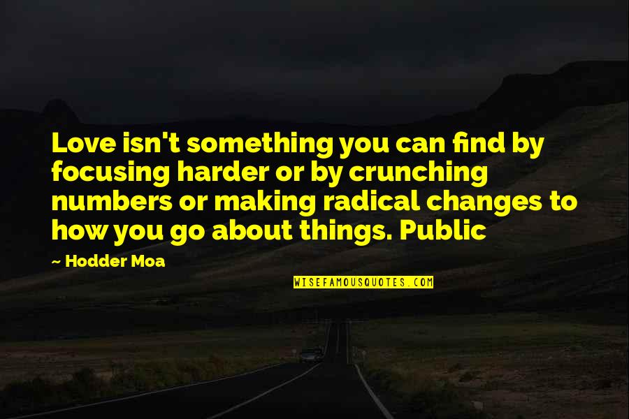 Alumnos Duoc Quotes By Hodder Moa: Love isn't something you can find by focusing Alumnos Duoc Quotes By Hodder Moa: Love isn't something you can find by focusing