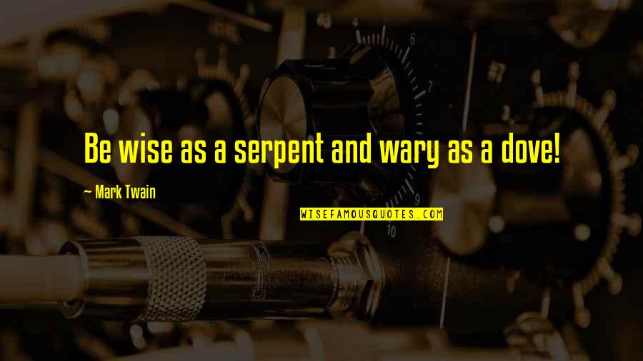 Alvard Uzunyan Quotes By Mark Twain: Be wise as a serpent and wary as