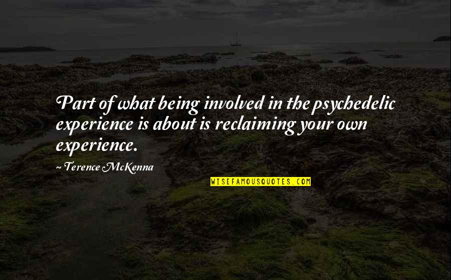 Alvarito Quotes By Terence McKenna: Part of what being involved in the psychedelic