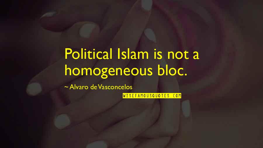 Alvaro Quotes By Alvaro De Vasconcelos: Political Islam is not a homogeneous bloc.