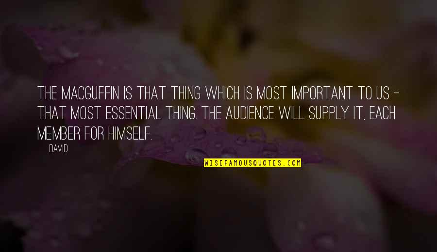 Alvaro Soler Quotes By David: The MacGuffin is that thing which is most