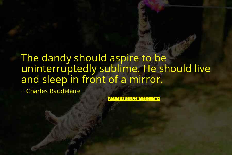 Alveolar Quotes By Charles Baudelaire: The dandy should aspire to be uninterruptedly sublime.