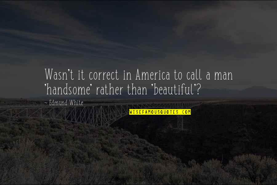 Alveolated Quotes By Edmund White: Wasn't it correct in America to call a