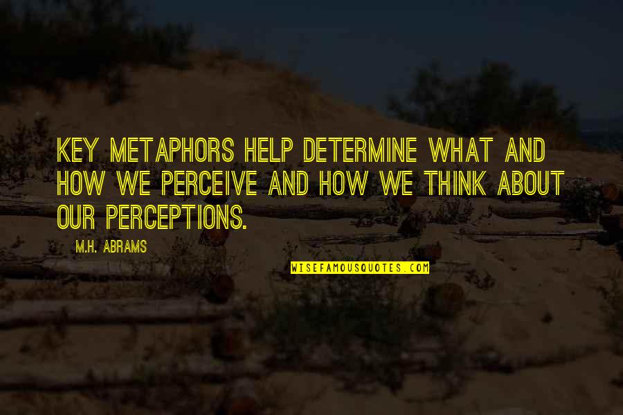 Alvernaz Partners Quotes By M.H. Abrams: Key metaphors help determine what and how we