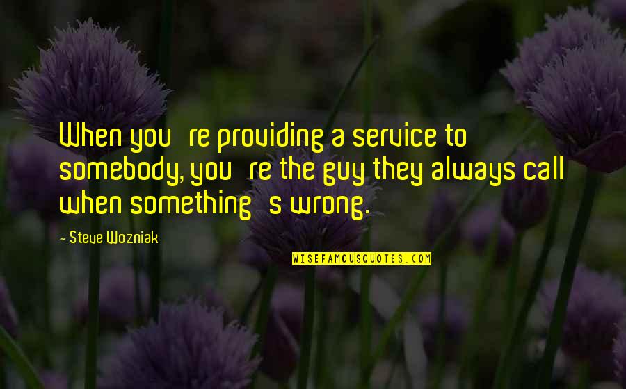 Alvernia Baseball Quotes By Steve Wozniak: When you're providing a service to somebody, you're