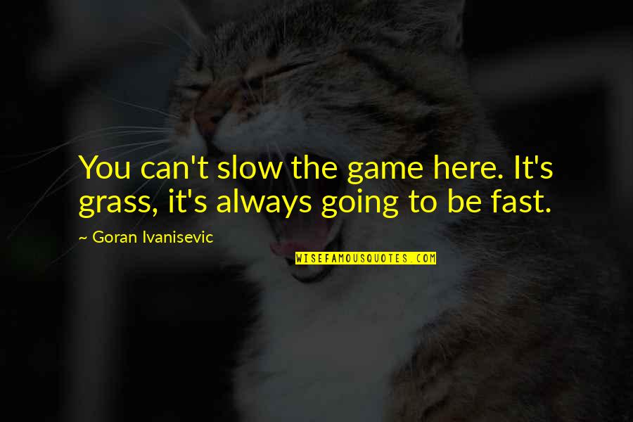 Always Be Here For You Quotes By Goran Ivanisevic: You can't slow the game here. It's grass,