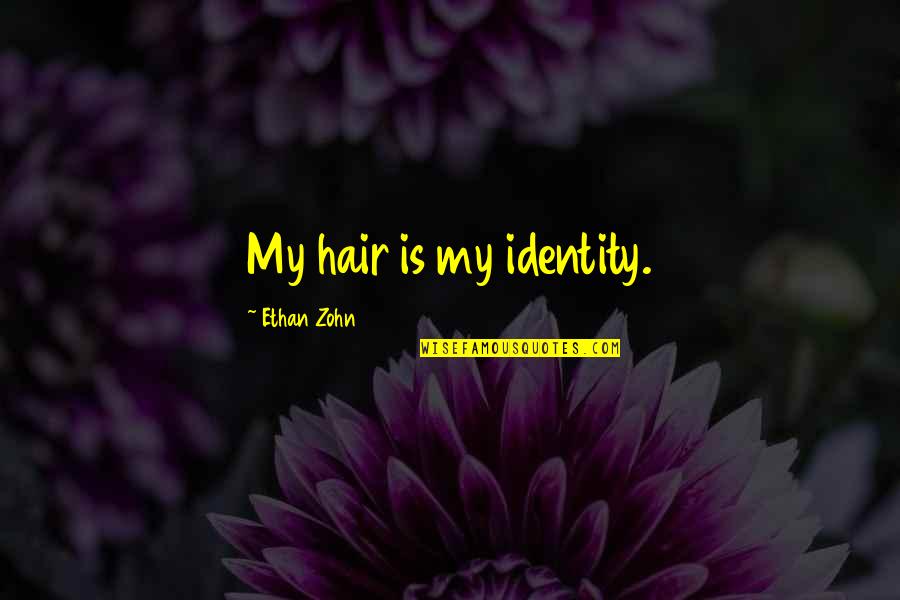 Always Go After What You Want Quotes By Ethan Zohn: My hair is my identity.