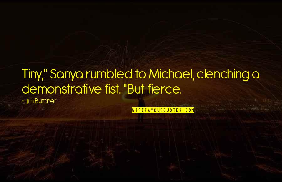 Always Have A Place In My Heart Quotes By Jim Butcher: Tiny," Sanya rumbled to Michael, clenching a demonstrative