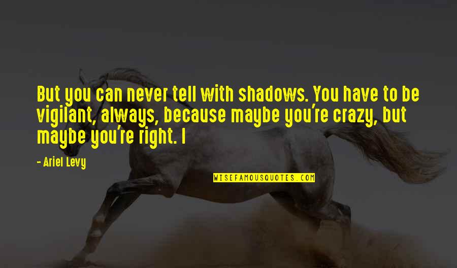 Always In The Shadows Quotes By Ariel Levy: But you can never tell with shadows. You