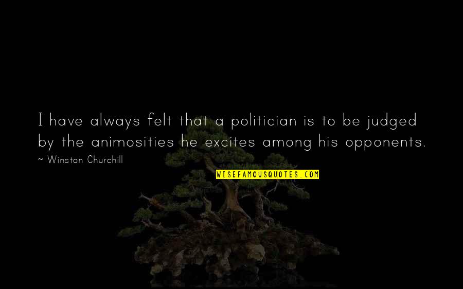 Always Judged Quotes By Winston Churchill: I have always felt that a politician is