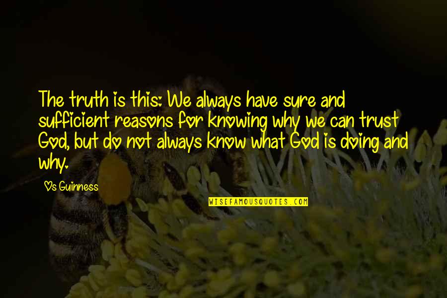 Always Knowing Quotes By Os Guinness: The truth is this: We always have sure