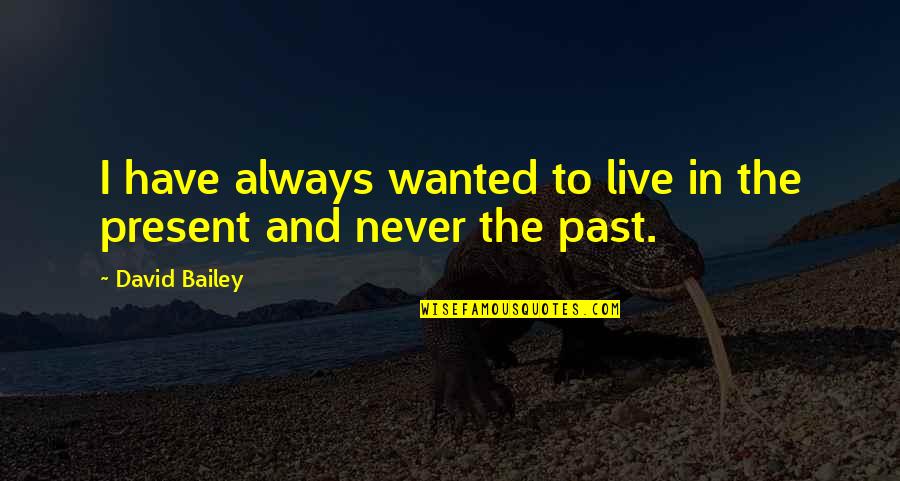 Always Live In Present Quotes By David Bailey: I have always wanted to live in the