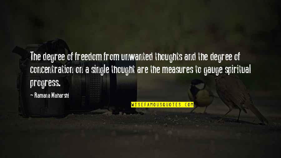 Always Making Mistakes Quotes By Ramana Maharshi: The degree of freedom from unwanted thoughts and