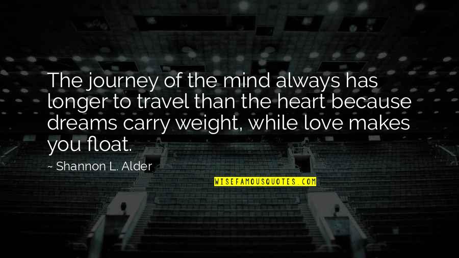 Always On My Mind Love Quotes By Shannon L. Alder: The journey of the mind always has longer