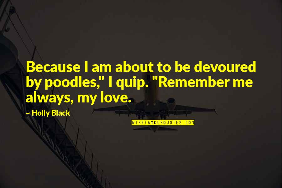 Always Remember To Love Quotes By Holly Black: Because I am about to be devoured by