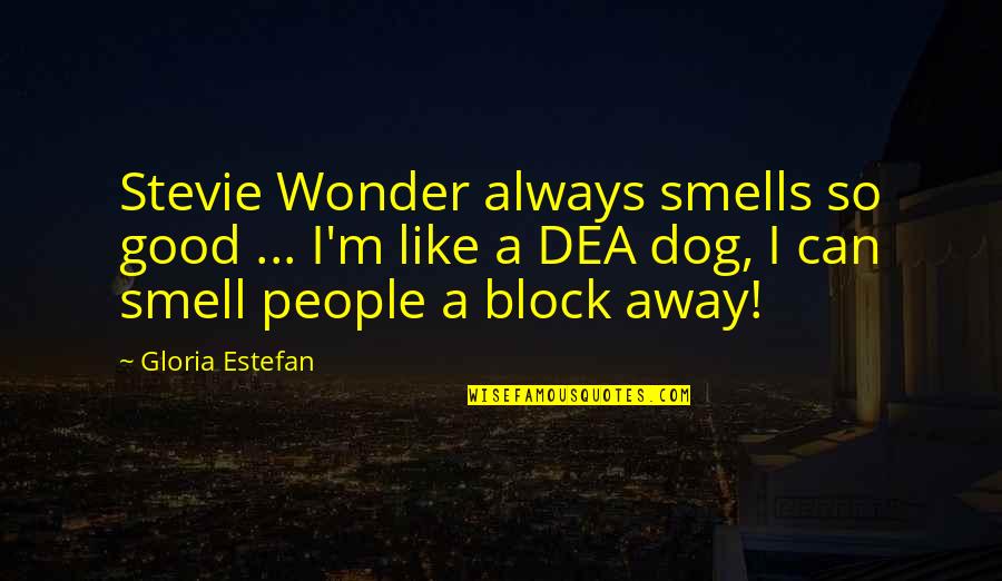 Always Stevie Wonder Quotes By Gloria Estefan: Stevie Wonder always smells so good ... I'm