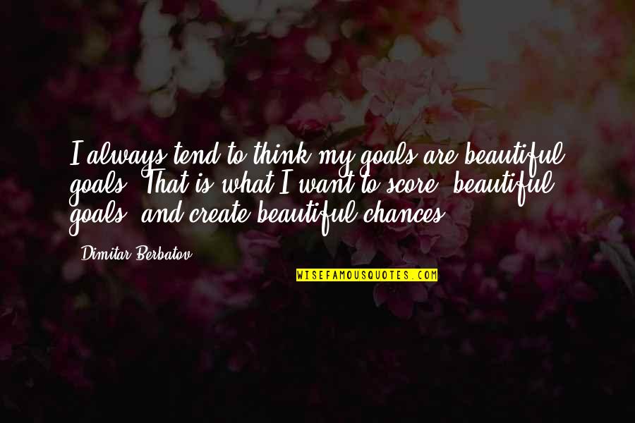 Always Thinking Quotes By Dimitar Berbatov: I always tend to think my goals are Always Thinking Quotes By Dimitar Berbatov: I always tend to think my goals are