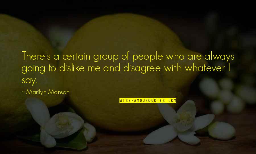 Always With Me Quotes By Marilyn Manson: There's a certain group of people who are