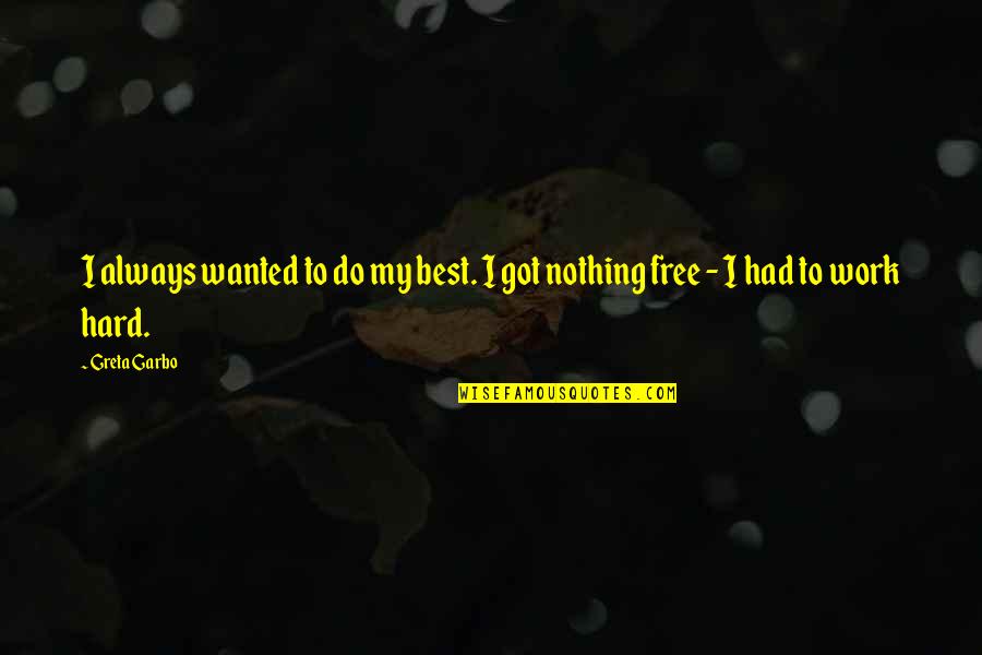 Always Work Hard Quotes By Greta Garbo: I always wanted to do my best. I