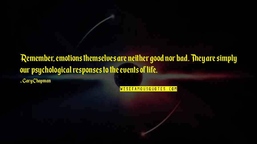 Alyanak Origin Quotes By Gary Chapman: Remember, emotions themselves are neither good nor bad. Alyanak Origin Quotes By Gary Chapman: Remember, emotions themselves are neither good nor bad.